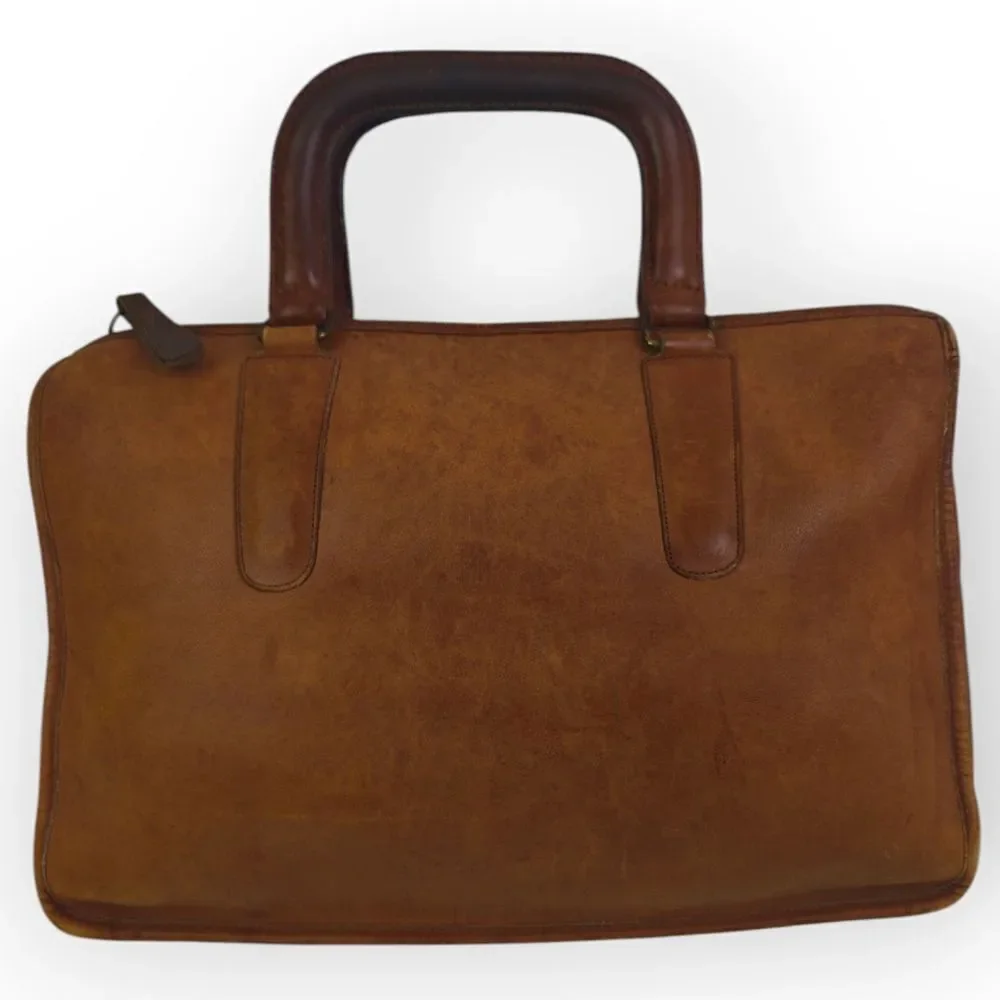 Coach Vitage Genuine Leather Tan Brown Leather Satchel Bag - Picture 3 of 8